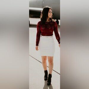 One Clothing‎ Maroon Long Sleeve Blouse Size M